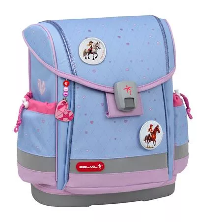 BELMIL Iskolatáska, mágneszárral, BELMIL "Classy Plus Lavander", lila szivecske