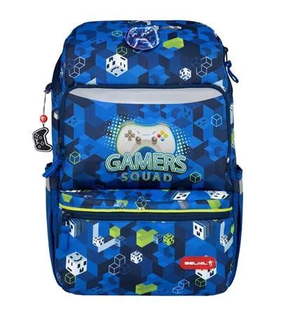 BELMIL Iskolatáska, cipzáras, BELMIL "Zippy Gamer Squad", gamer