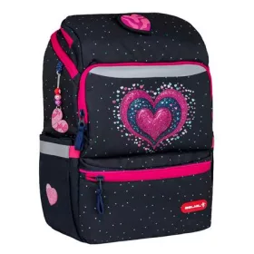   BELMIL Iskolatáska, cipzáras, BELMIL "Zippy Pinky", pink szív