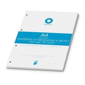   BOXER Gyűrűs könyv betét, A4, vonalas, 50 lap, BOXER, fehér