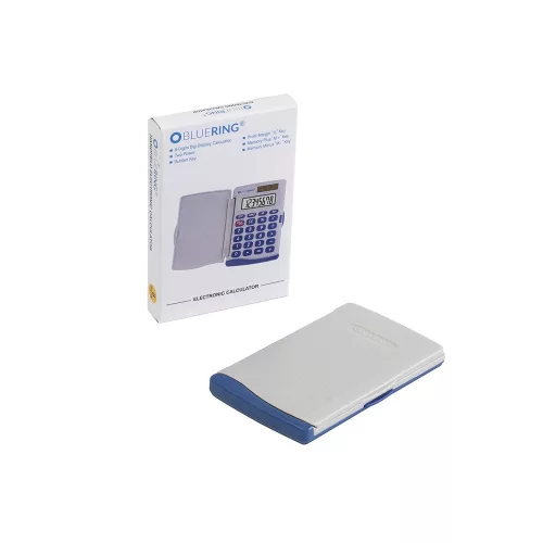 Zsebszámológép 8 digit fedeles gumírozott gombokkal Bluering®