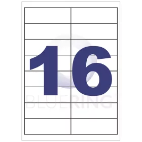   Etikett címke, 99,1x33,9mm, 100 lap, 16 címke/lap Bluering®