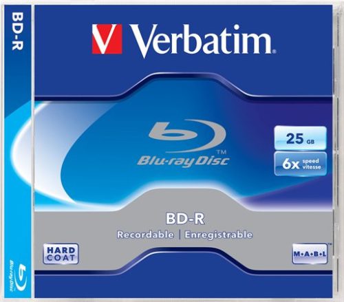 VERBATIM BD-R BluRay lemez, 25GB, 6x, 1 db, normál tok, VERBATIM