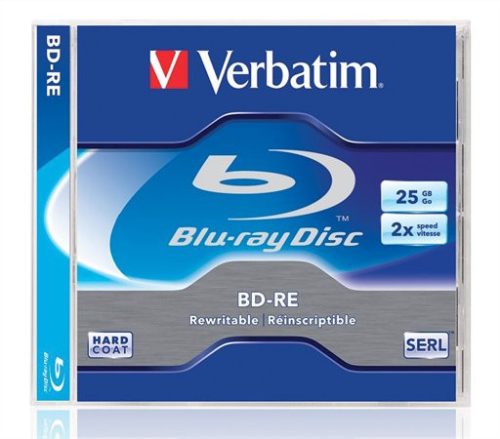 VERBATIM BD-RE BluRay lemez, újraírható, 25GB, 1-2x, 1 db, normál tok, VERBATIM