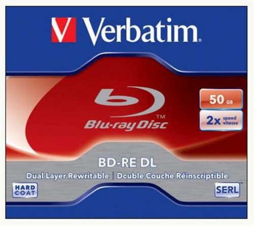 VERBATIM BD-RE BluRay lemez, kétrétegű, újraírható, 50GB, 2x, 1db, normál tok, VERBATIM