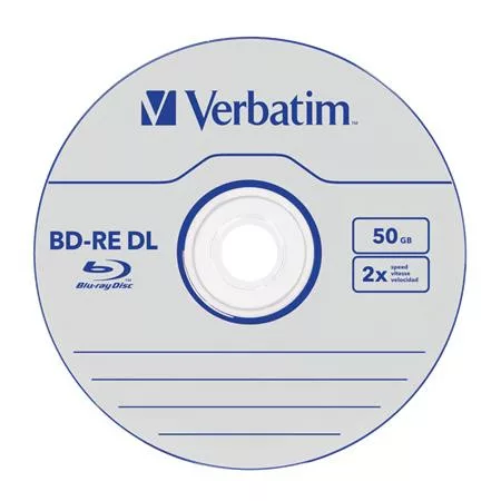 VERBATIM BD-RE BluRay lemez, kétrétegű, újraírható, 50GB, 2x, 1db, normál tok, VERBATIM