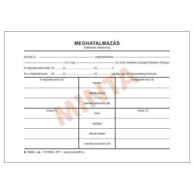    Meghatalmazás többszöri alkalomra, A/5, 2 oldalas, B.18-22 