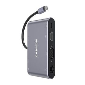   CANYON USB elosztó-HUB, USB-C/USB 3.0/HDMI/VGA/Ethernet/audio, CANYON "DS-14"
