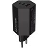 CANYON Hálózati töltő, 1xUSB-A, 2xUSB-C, 65W, CANYON "Hexagon 65", fekete