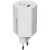 CANYON Hálózati töltő, 1xUSB-A, 2xUSB-C, 65W, CANYON "Hexagon 65", fehér