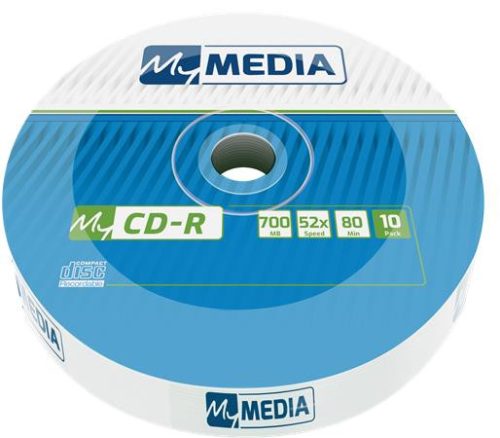 MYMEDIA CD-R lemez, 700MB, 52x, 10 db, zsugor csomagolás, MYMEDIA (by VERBATIM)