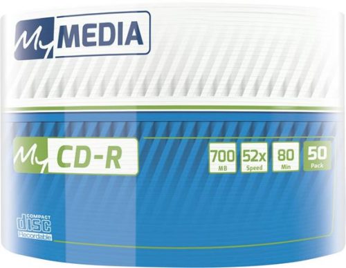 MYMEDIA CD-R lemez, 700MB, 52x, 50 db, zsugor csomagolás, MYMEDIA (by VERBATIM)