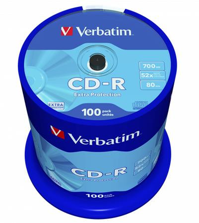 VERBATIM CD-R lemez, 700MB, 52x, 100 db, hengeren, VERBATIM "DataLife"