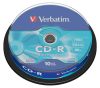 VERBATIM CD-R lemez, 700MB, 52x, 10 db, hengeren, VERBATIM "DataLife"