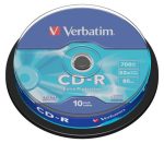   VERBATIM CD-R lemez, 700MB, 52x, 10 db, hengeren, VERBATIM "DataLife"
