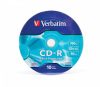 VERBATIM CD-R lemez, 700MB, 52x, 10 db, zsugor csomagolás, VERBATIM "DataLife"