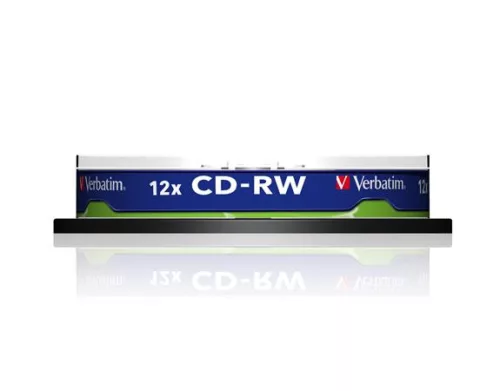 VERBATIM CD-RW lemez, újraírható, SERL, 700MB, 8-10x, 10 db, hengeren VERBATIM
