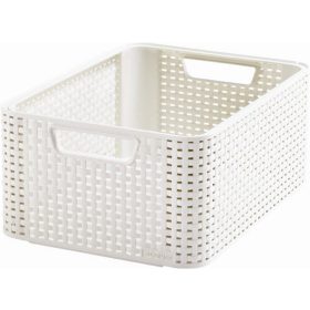   CURVER Rattan hatású kosár, 18l, törtfehér, CURVER "Style M"