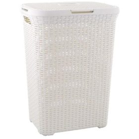   CURVER Rattan hatású szennyestartó, 60l, CURVER, törtfehér