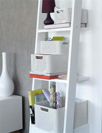 CURVER Rattan hatású kosár, 6l, törtfehér, CURVER "Style S"