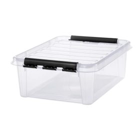   SMARTSTORE Műanyag tárolódoboz, 21 liter, fekete fogantyúkkal, SMARTSTORE "Classic 24", átlátszó