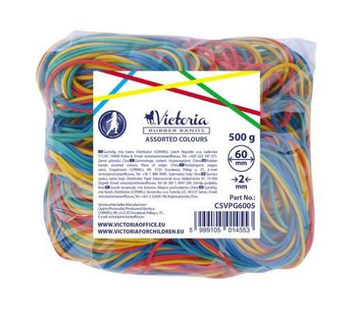 VICTORIA FACILITY Postázógumi, 60X2 mm, VICTORIA FACILITY, 0,5 kg, vegyes színű