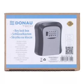   DONAU Kulcs széf, számzáras, 115x95x40 mm, DONAU "Tech", ezüst-fekete