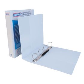   DONAU Gyűrűs könyv, panorámás, 4 gyűrű, D alakú, 63 mm, A4, PP, DONAU, fehér