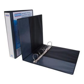   DONAU Gyűrűs könyv, panorámás, 4 gyűrű, D alakú, 63 mm, A4, PP, DONAU, fekete
