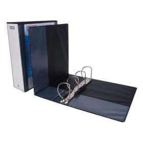   DONAU Gyűrűs könyv, panorámás, 4 gyűrű, D alakú, 80 mm, A4, PP, DONAU, fekete