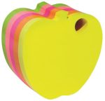   DONAU Öntapadó jegyzettömb, alma alakú, 400 lap, DONAU, vegyes neon színek