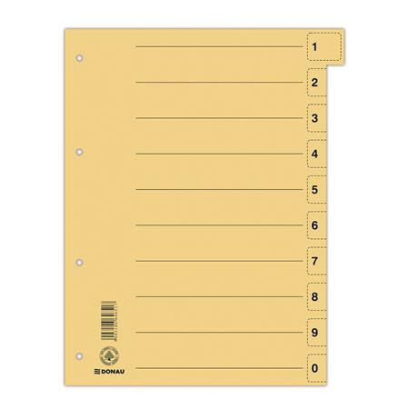 DONAU Regiszter, karton, A4, mikroperforált, DONAU, citromsárga