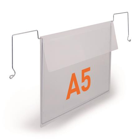 DURABLE Logisztikai zseb, A5, fekvő, DURABLE, dróttal, áttetsző