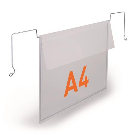 DURABLE Logisztikai zseb, A4, fekvő, DURABLE, dróttal, áttetsző