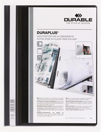 DURABLE Gyorsfűző, A4, széles, panorámás, DURABLE "DURAPLUS®", fekete