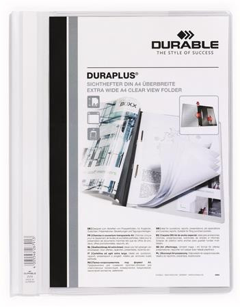 DURABLE Gyorsfűző, A4, széles, panorámás, DURABLE "DURAPLUS®", fehér