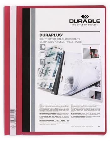 DURABLE Gyorsfűző, A4, széles, panorámás, DURABLE "DURAPLUS®", piros