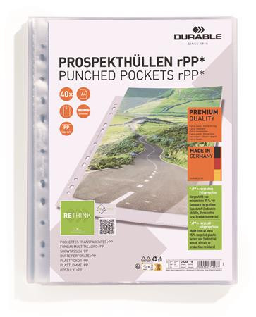DURABLE Genotherm, lefűzhető, PP, A4, 80 mikron, DURABLE "PREMIUM"