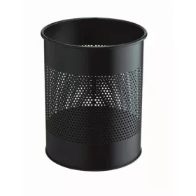 DURABLE Papírkosár, fém, 15 liter, DURABLE, fekete