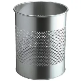 DURABLE Papírkosár, fém, 15 liter, DURABLE, ezüst