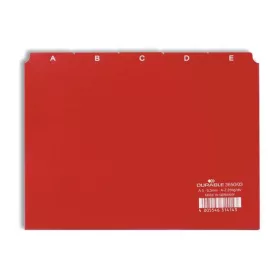 DURABLE Regiszter, PP, A5, 25 részes, A-Z, DURABLE, piros
