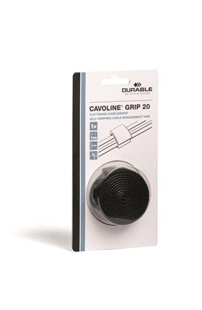 DURABLE Kábelkötegelő, tépőzáras, DURABLE "CAVOLINE® Grip 20", fekete