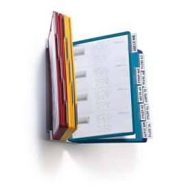   DURABLE Bemutatótábla tartó, fali, 20 db bemutatótáblával, DURABLE "VARIO®", vegyes színek