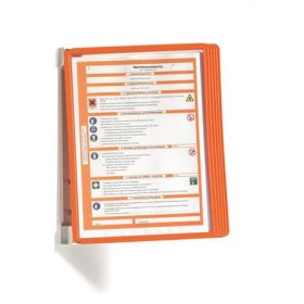   DURABLE Bemutatótábla tartó, fali, 5 db bemutatótáblával, DURABLE "VARIO® WALL 5", narancssárga