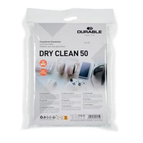   DURABLE Tisztítókendő, képernyőhöz, 50 db, DURABLE "DRY CLEAN 50", fehér