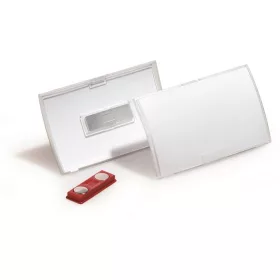   DURABLE Névkitűző, mágneses, 54x90 mm, DURABLE "CLICK FOLD", áttetsző