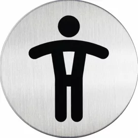   Piktogram, információs tábla, átmérő 83mm, Férfi WC Durable ezüst