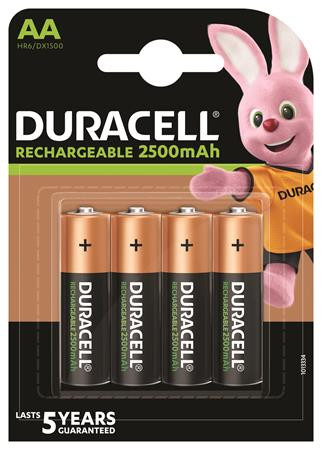 DURACELL Tölthető elem, AA ceruza, 4x2500 mAh, DURACELL