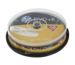 HP DVD-R lemez, 4,7 GB, 16x, 10 db, hengeren, HP