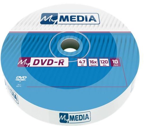 MYMEDIA DVD-R lemez, 4,7 GB, 16x, 10 db, zsugor csomagolás, MYMEDIA (by VERBATIM)